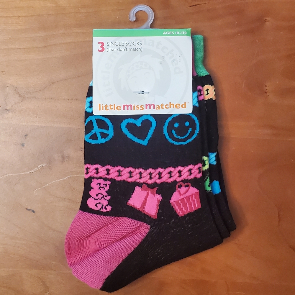 Little Missmatched' Colorful Socks - Pink and Blue